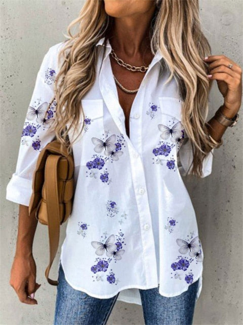 Fashion long-sleeved woman shirt casual plus size shirt woman elegant blouse woman