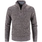 Winter Men's Fleece Thicker Sweater Half Zipper Turtleneck Warm Pullover Quality Slim Knitted Wool Sweaters